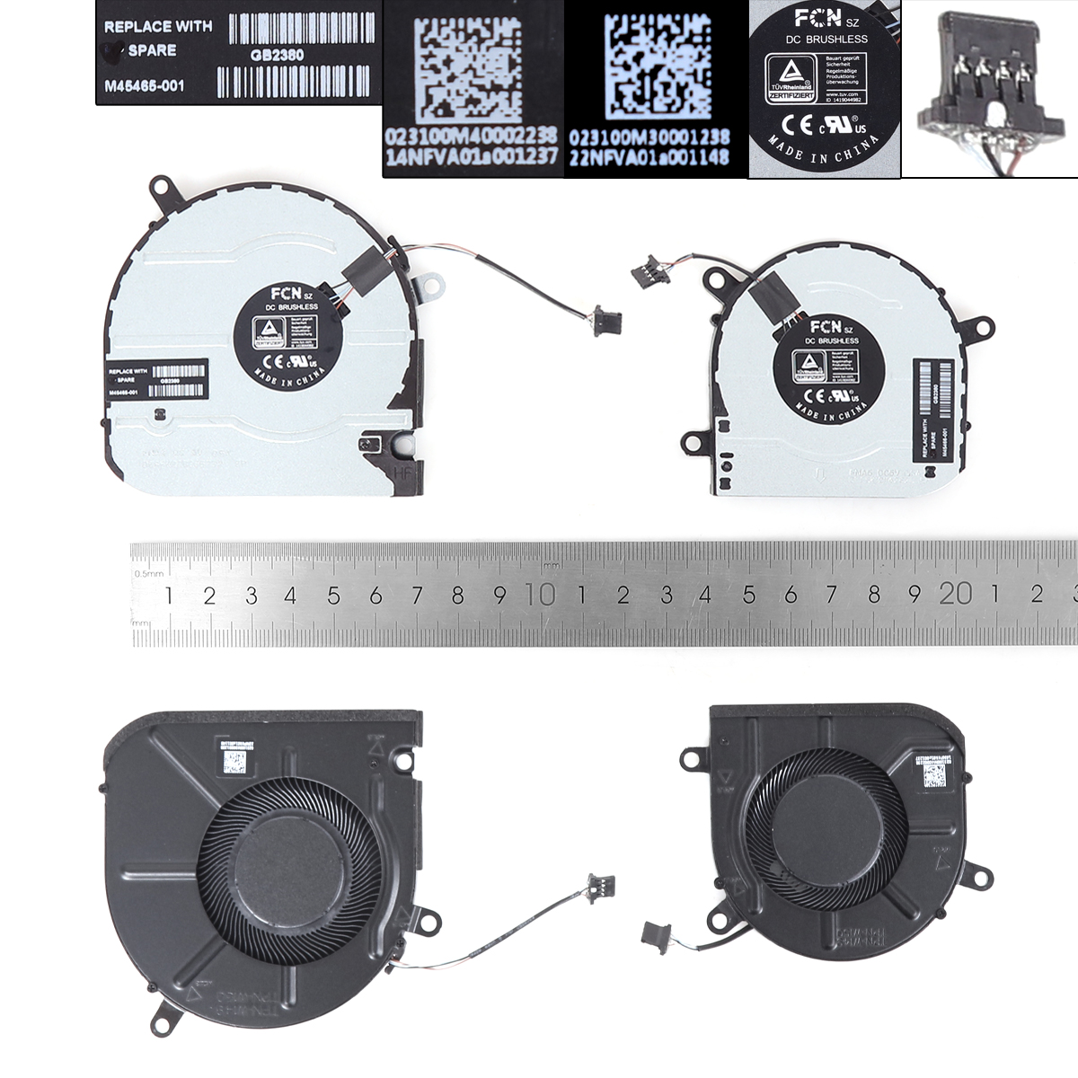 Picture of New Replacement CPU Cooling Fan For Grey HP 15M-EU 15M-ES 15T-ES 15Z-EU 15-EU/ES W149 W150（L+R,ORG） DFS5K22B05673A   DSF5K12114262C Layout
